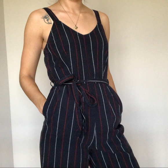 Navy, white, red jumpsuit with tie - Picture 1 of 4